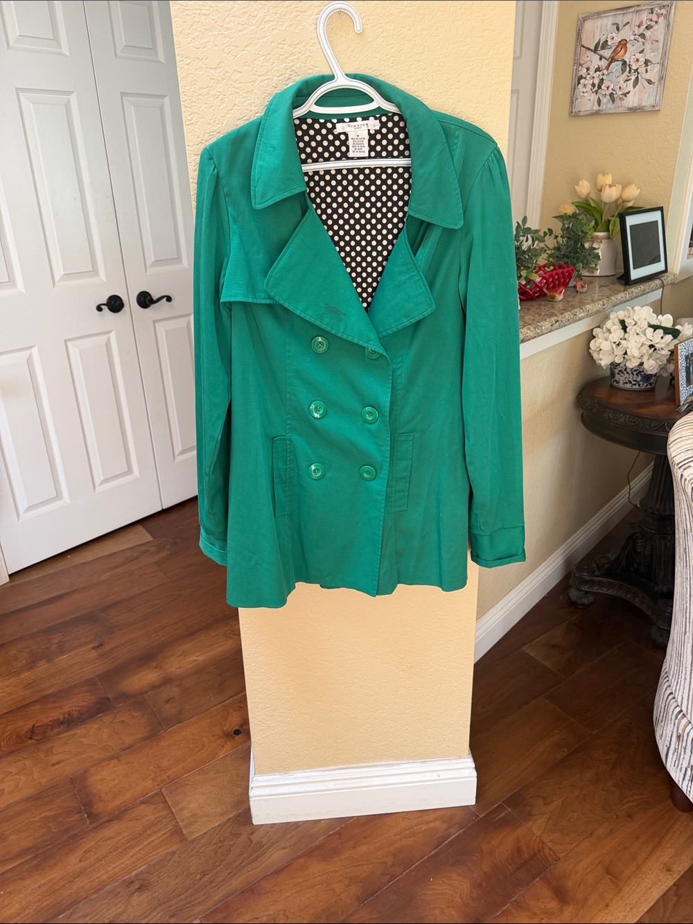 Vertigo Paris Emerald Kelly Green Double-Breasted Peacoat
